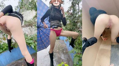 小姨子的秘密 雨天花池边跟小姨子乱伦 雨伞纸板挡住露天操逼！