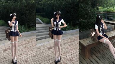 少女福利姬 LuckyDog77 私定淫片流出 白丝JK萝莉线下约粉 被拽头发打桩爆操 清纯反差叫声超淫！